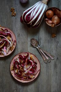 Insalata di pollo radicchio tardivo e noci al miele di castagno